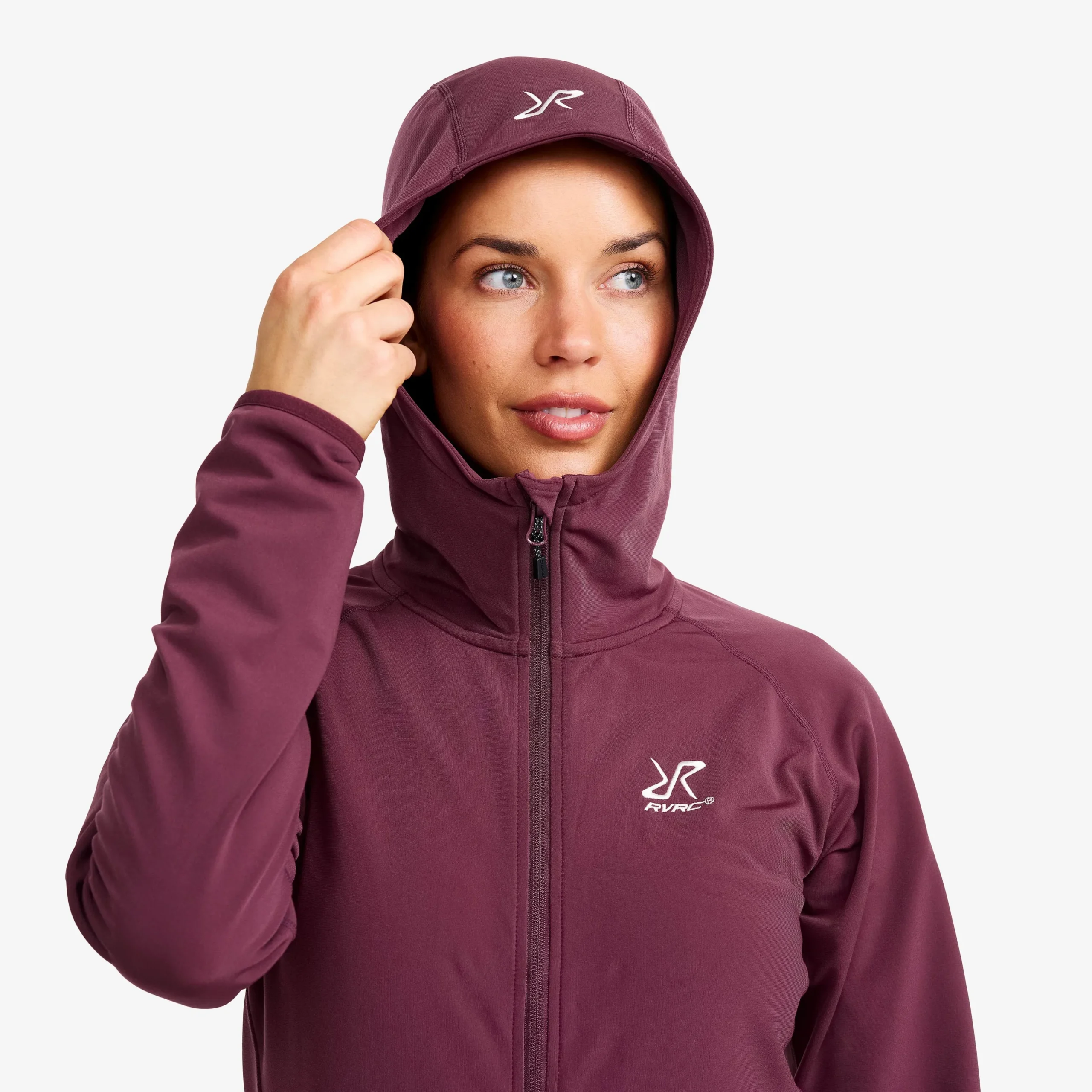 Evolution Light Stretch Fleece Hoodie Damen Mauve Wine