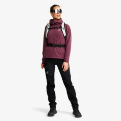 Evolution Light Stretch Fleece Hoodie Damen Mauve Wine