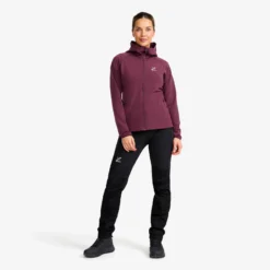 Evolution Light Stretch Fleece Hoodie Damen Mauve Wine