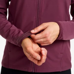 Evolution Light Stretch Fleece Hoodie Damen Mauve Wine