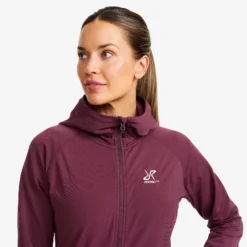 Evolution Light Stretch Fleece Hoodie Damen Mauve Wine