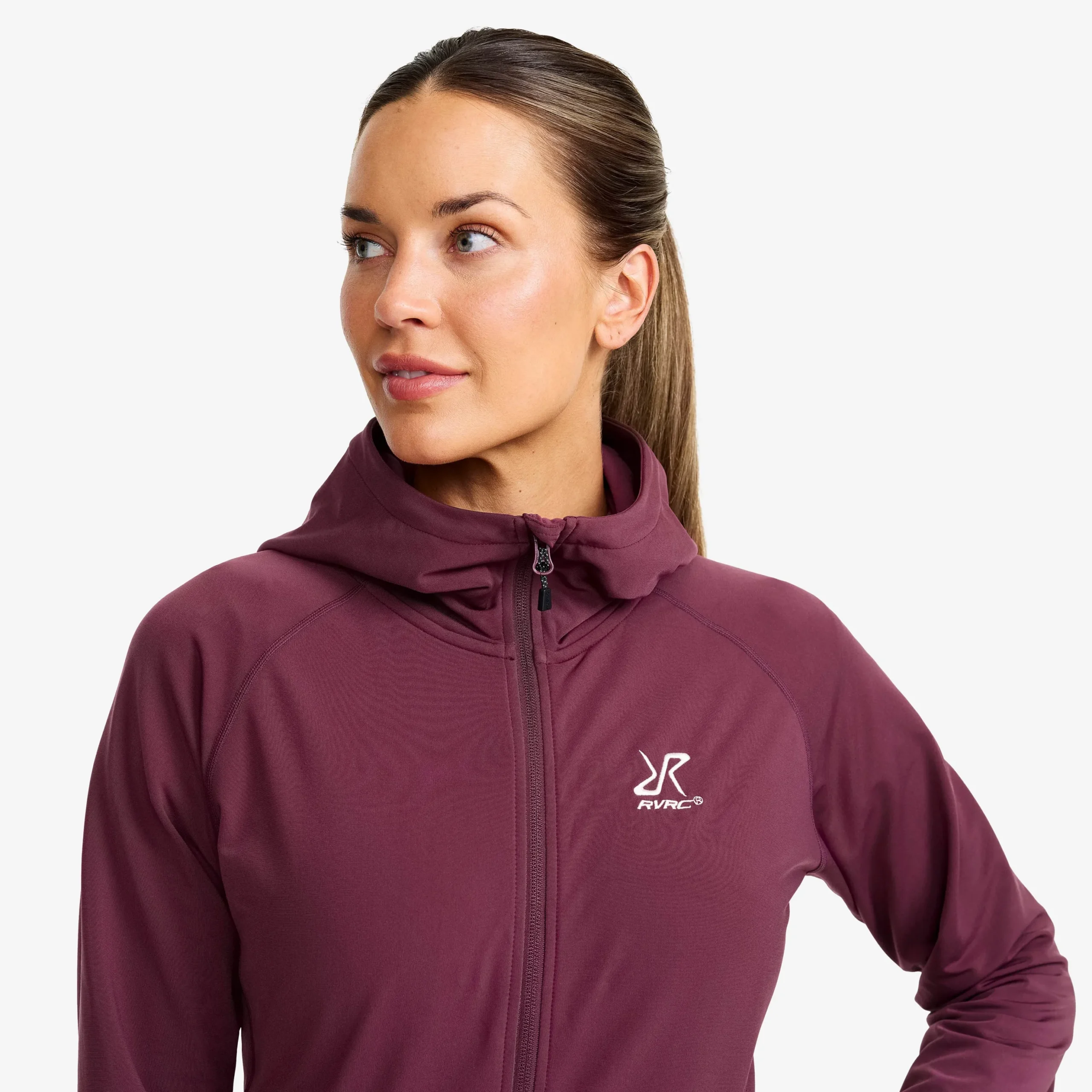 Evolution Light Stretch Fleece Hoodie Damen Mauve Wine