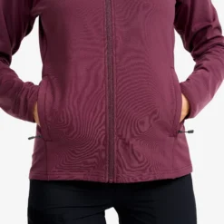 Evolution Light Stretch Fleece Hoodie Damen Mauve Wine