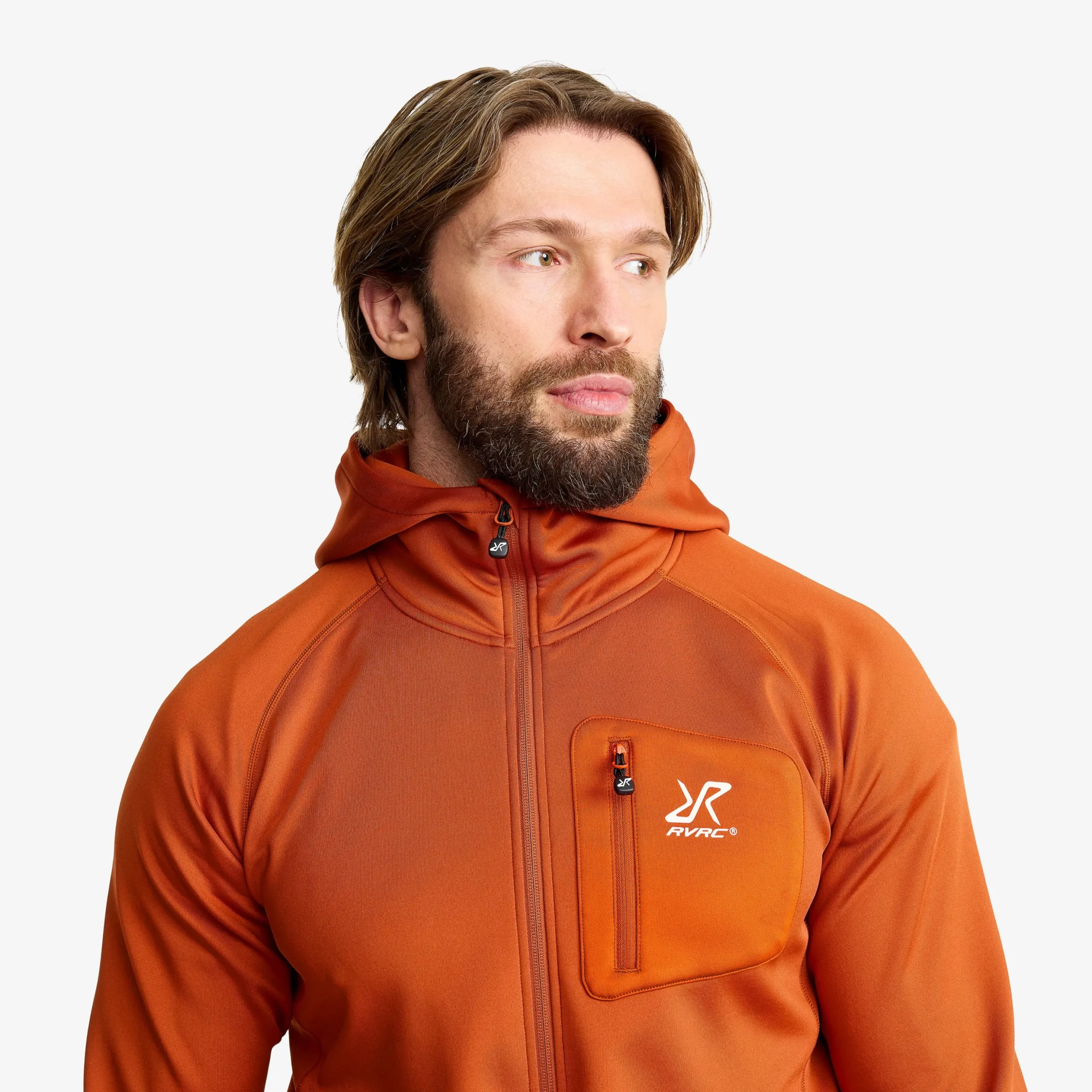 Evolution Stretch Fleece Hoodie Herren Terracotta Brown