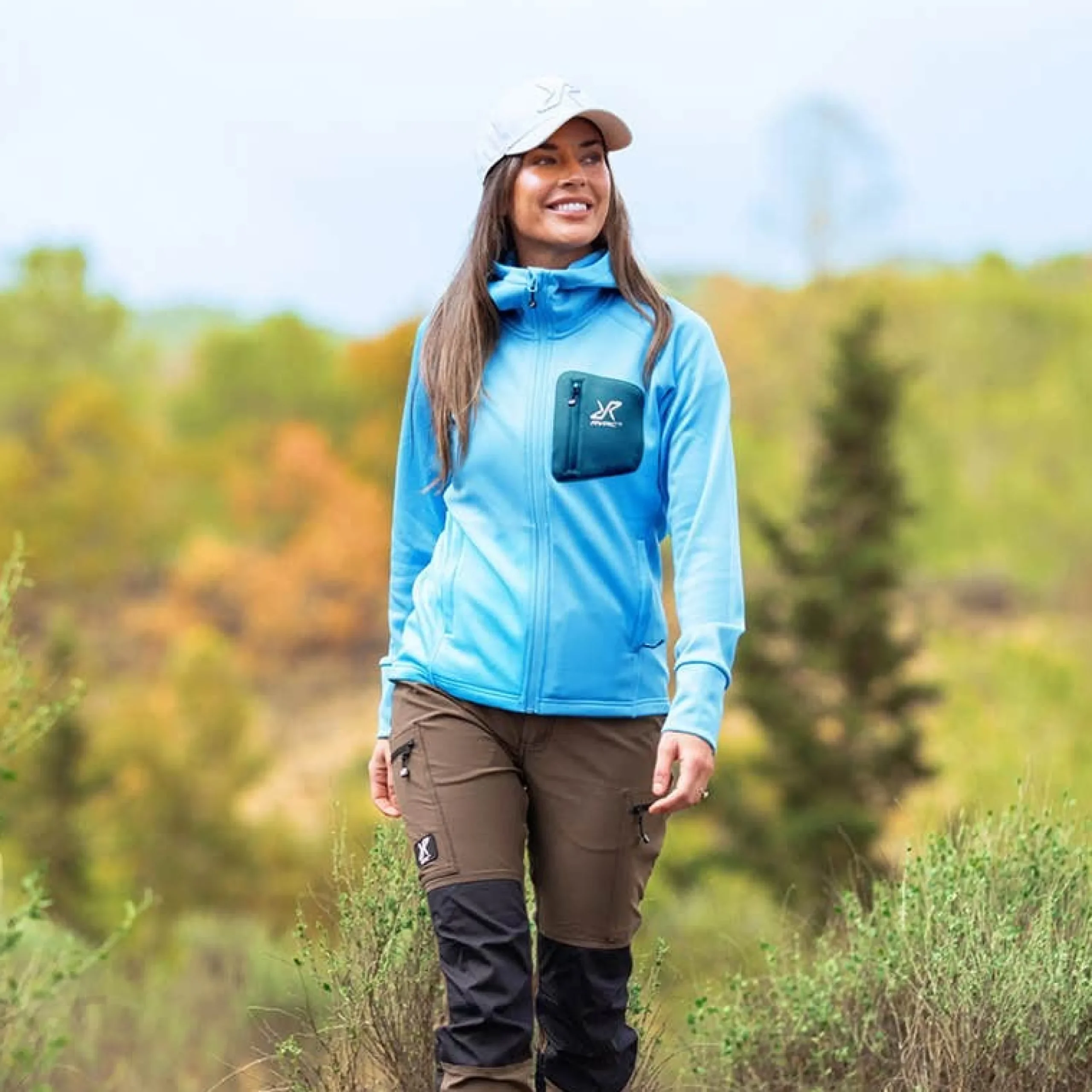 Evolution Stretch Fleece Hoodie Damen Alaskan Blue