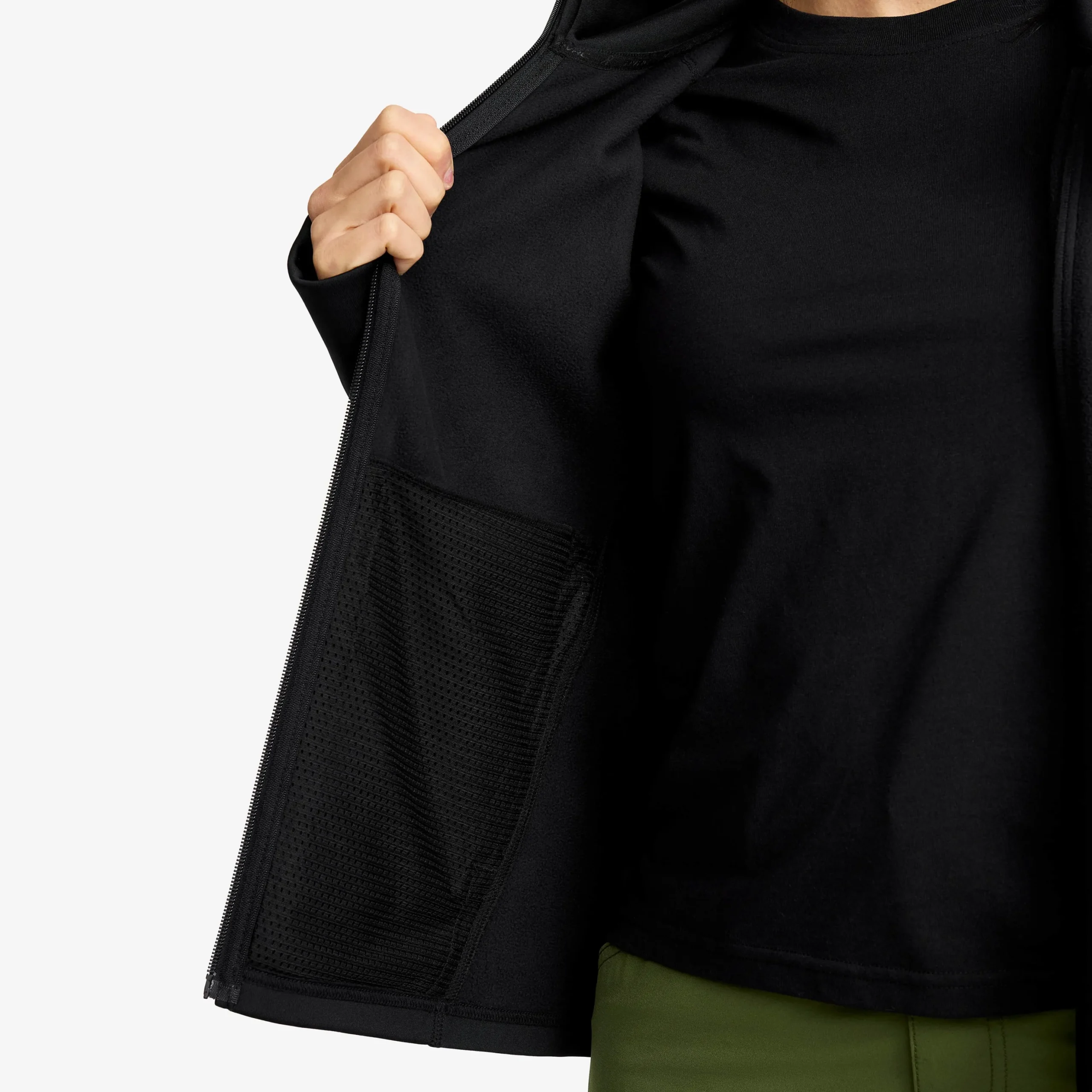 Evolution Stretch Fleece Hoodie Damen Black