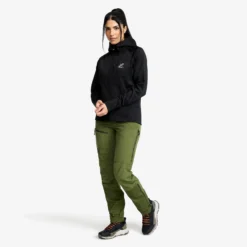Evolution Stretch Fleece Hoodie Damen Black