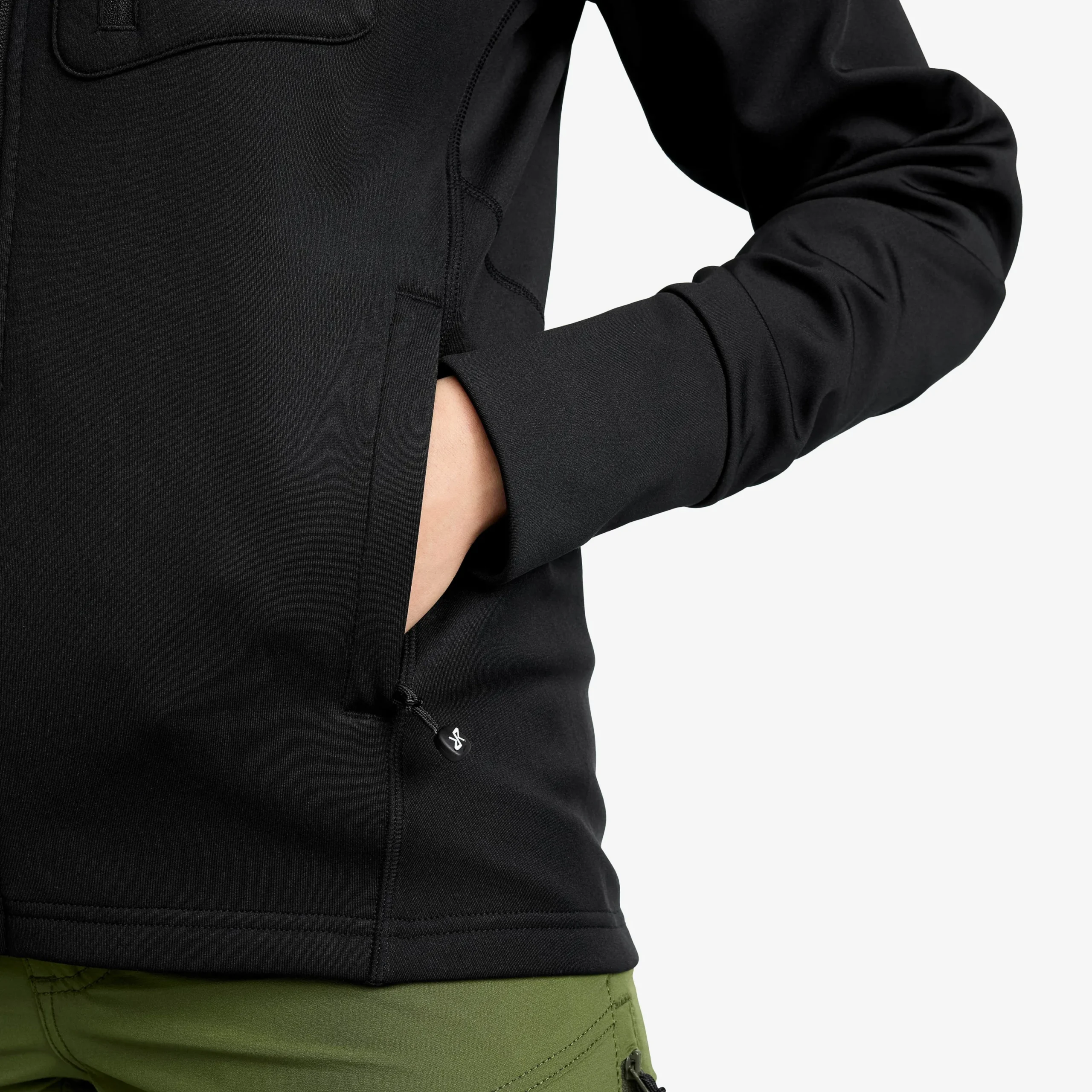 Evolution Stretch Fleece Hoodie Damen Black