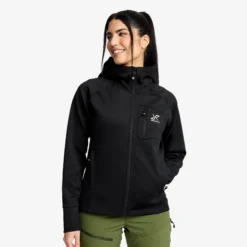 Evolution Stretch Fleece Hoodie Damen Black