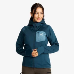 Evolution Stretch Fleece Hoodie Damen Moonlit Ocean/Stellar