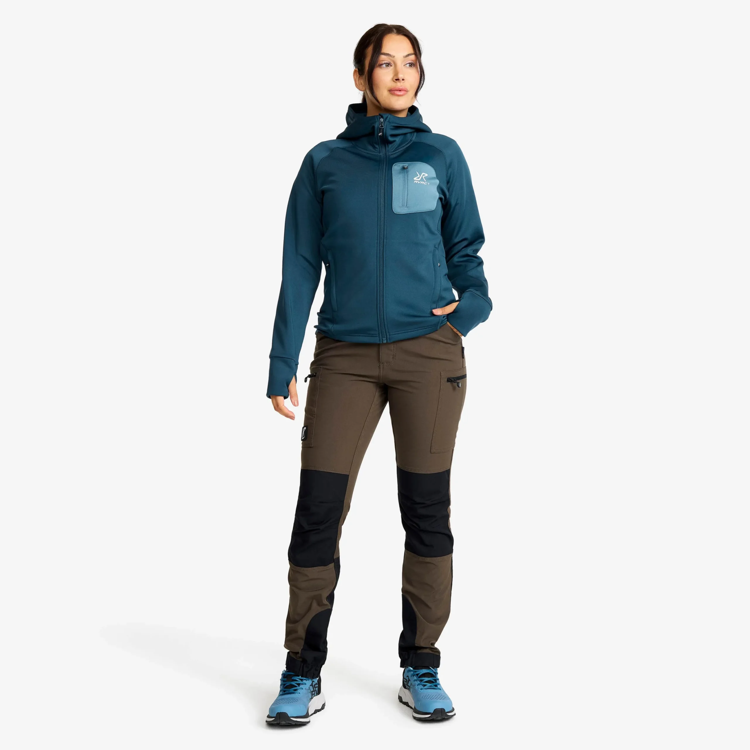 Evolution Stretch Fleece Hoodie Damen Moonlit Ocean/Stellar