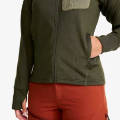 Evolution Stretch Fleece Hoodie Damen Forest Night