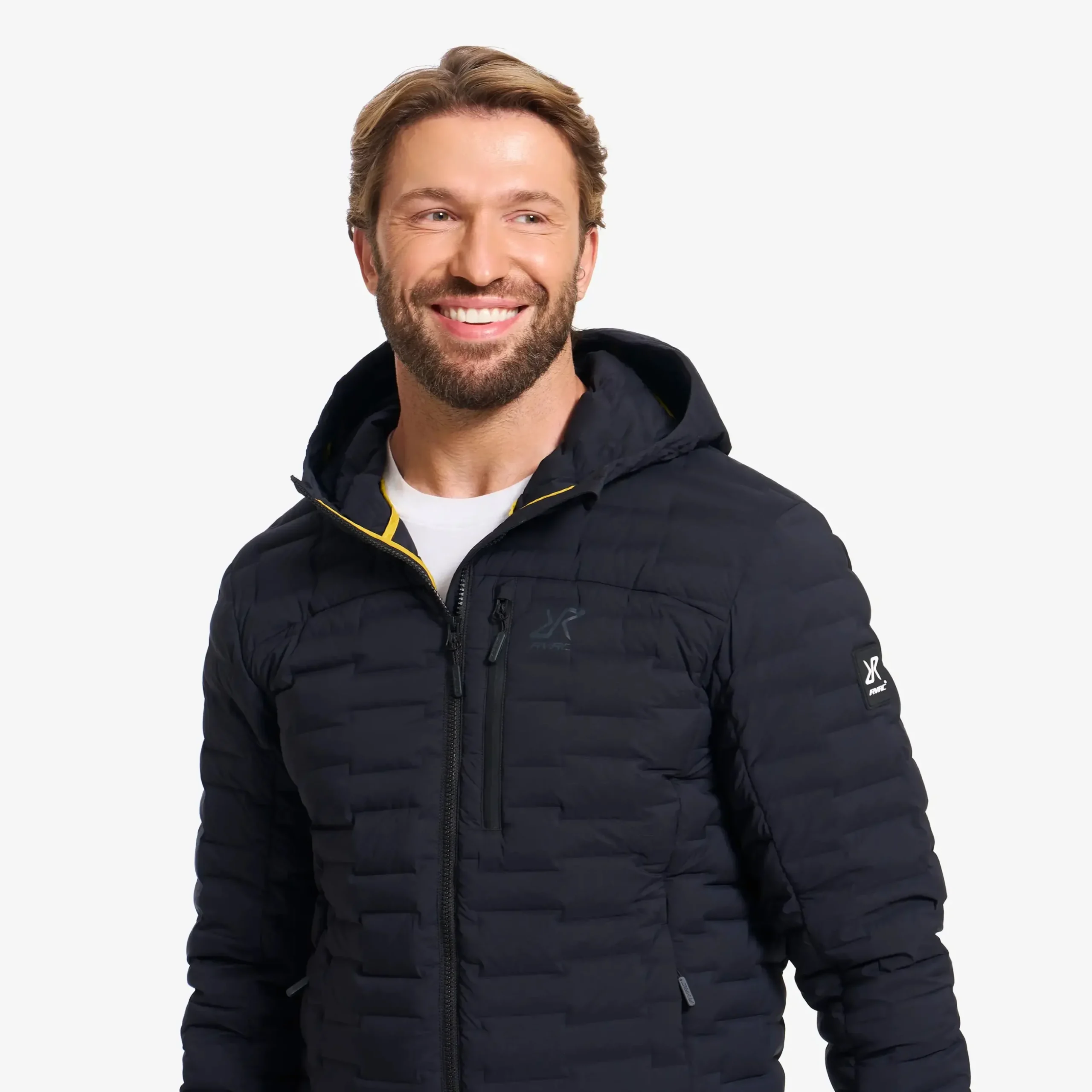 Flex Stretch Hooded Down Jacket Herren Black