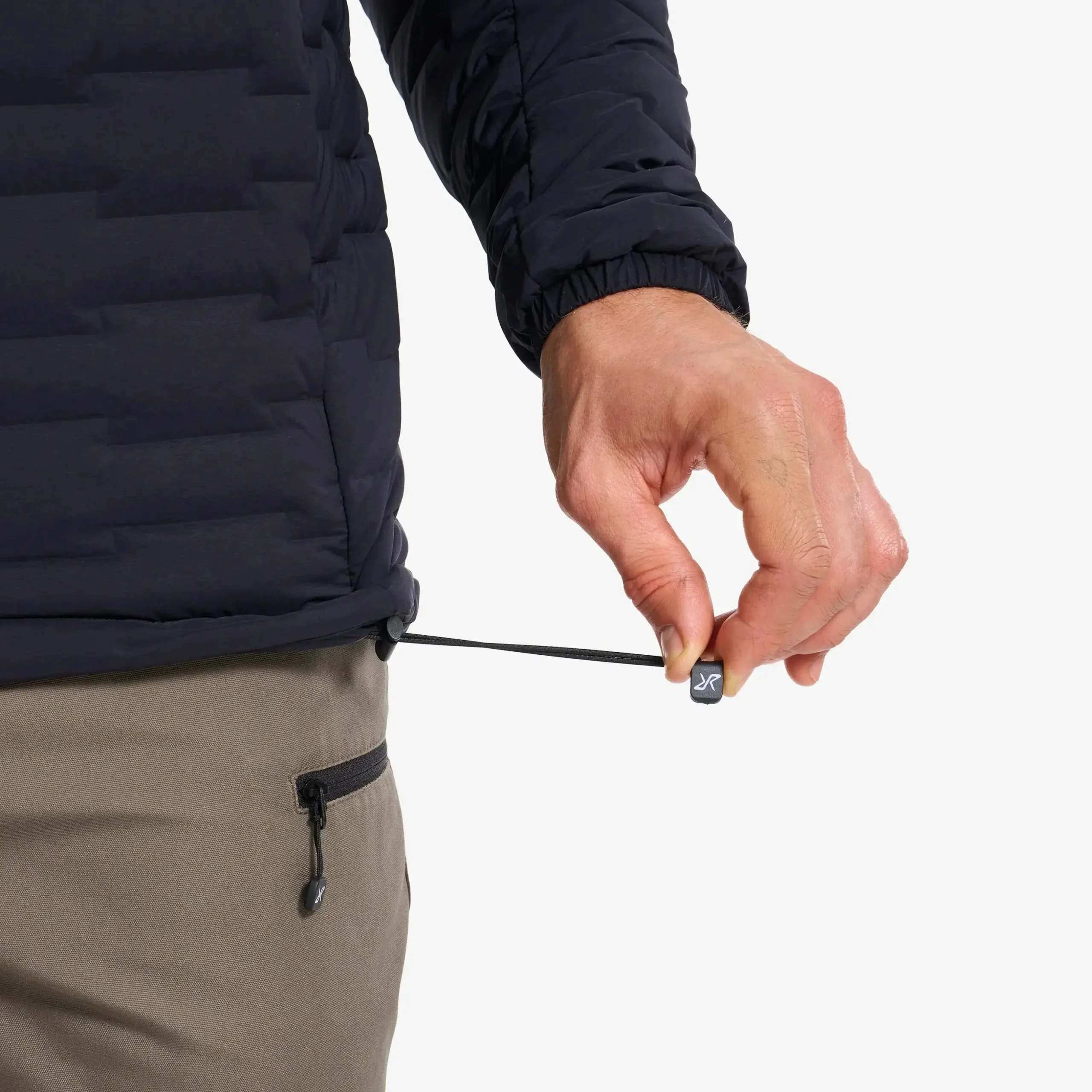 Flex Stretch Hooded Down Jacket Herren Black