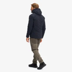 Flex Stretch Hooded Down Jacket Herren Black