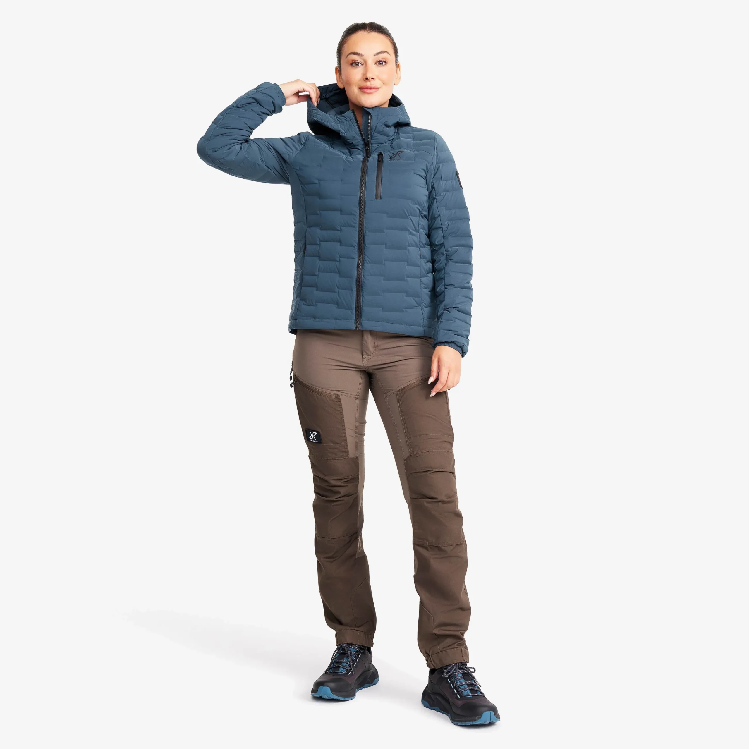 Flex Stretch Hooded Down Jacket Damen Moonlit Ocean