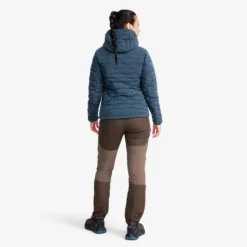 Flex Stretch Hooded Down Jacket Damen Moonlit Ocean