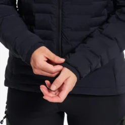 Flex Stretch Hooded Down Jacket Damen Black