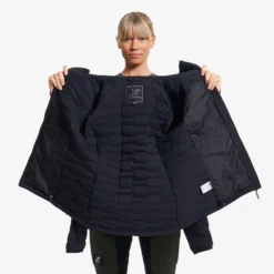 Flex Stretch Hooded Down Jacket Damen Black