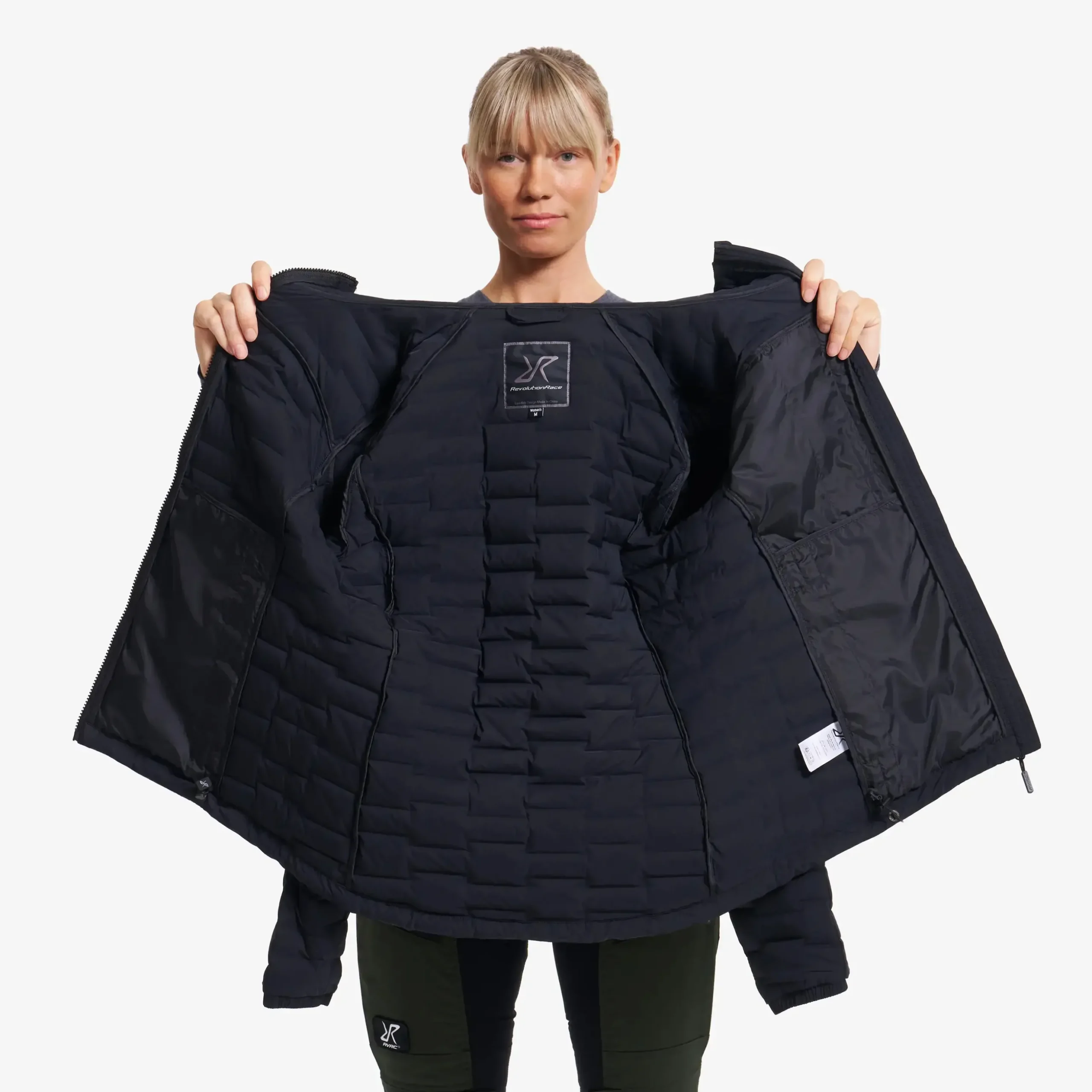 Flex Stretch Hooded Down Jacket Damen Black