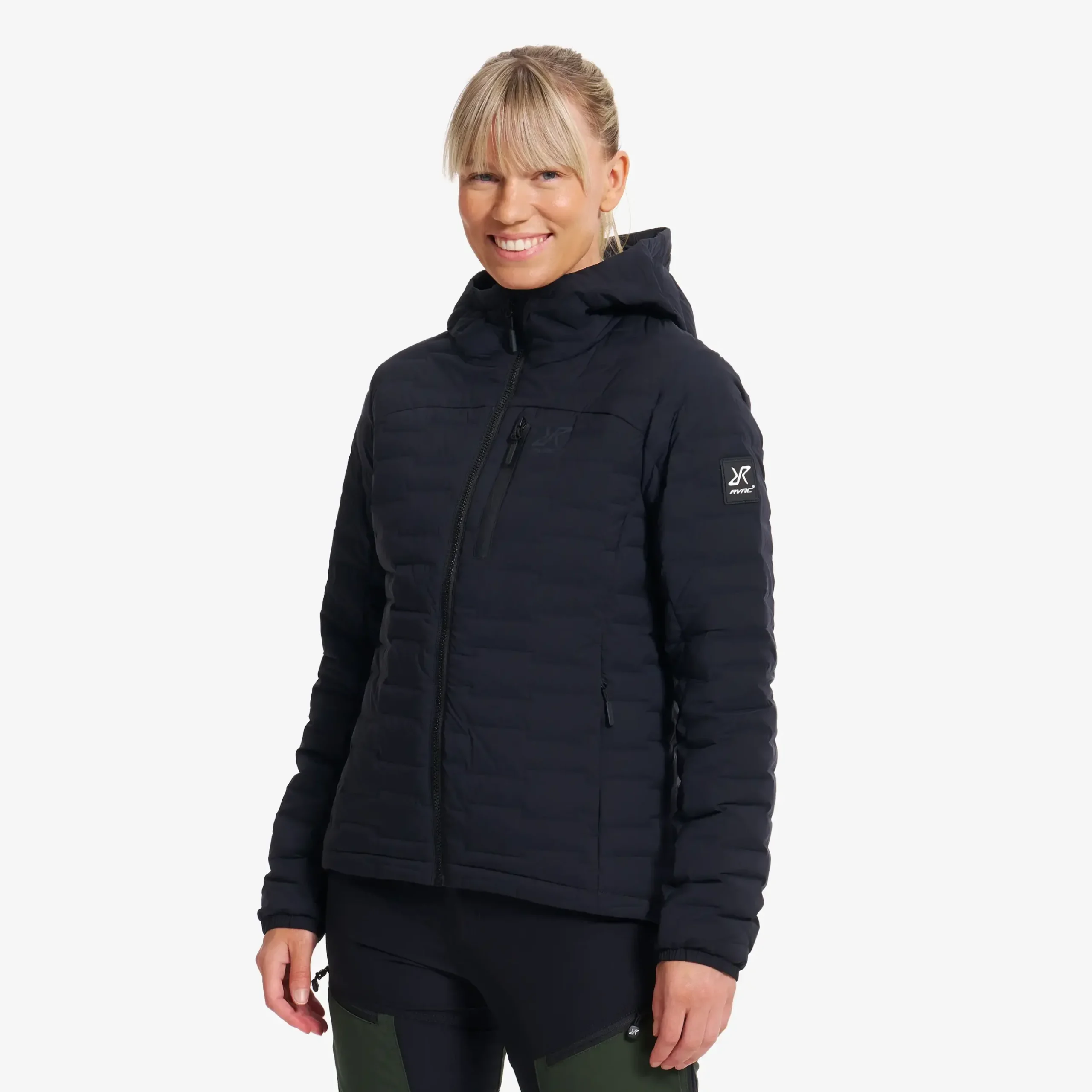 Flex Stretch Hooded Down Jacket Damen Black