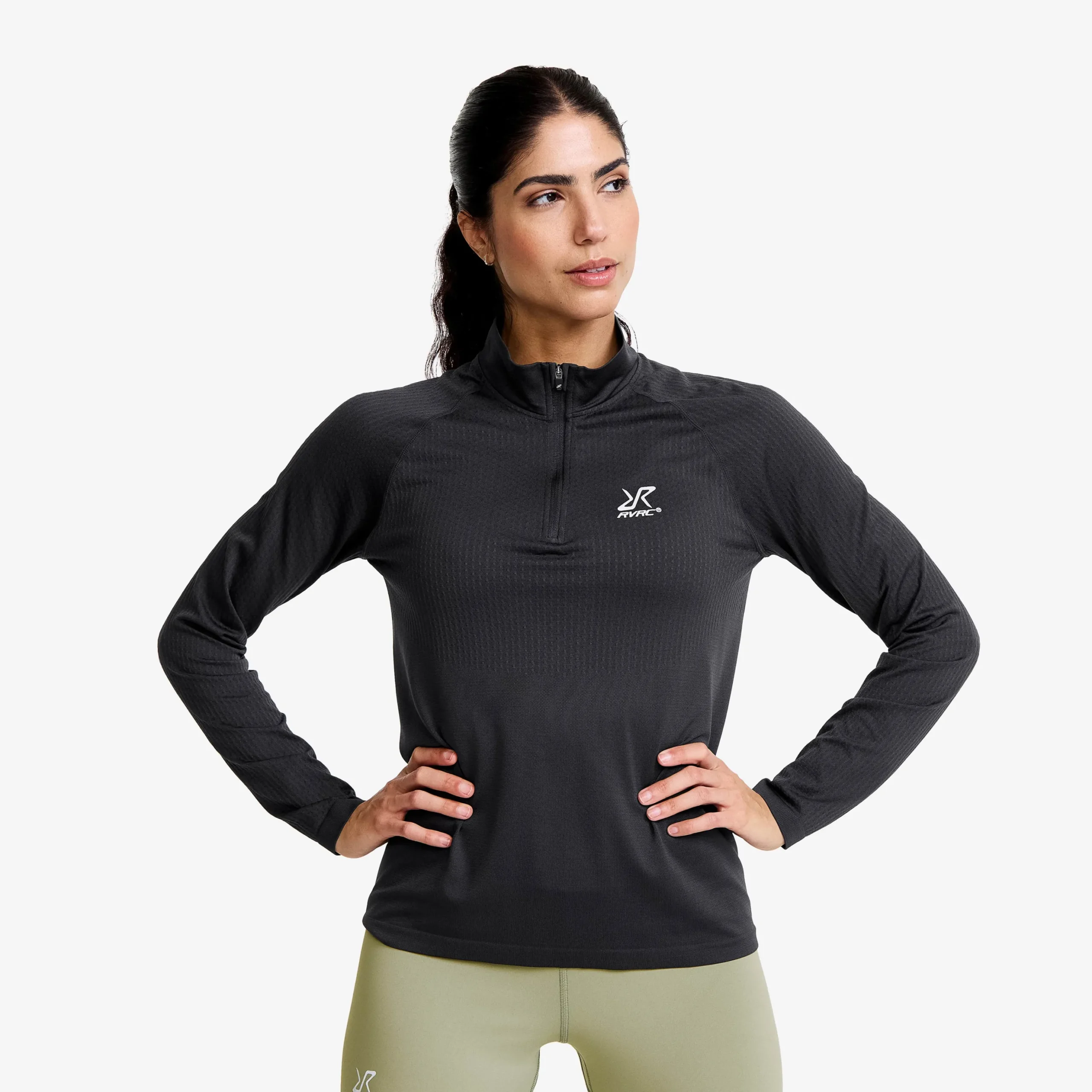 Focus Half-zip Seamless Top Damen Anthracite