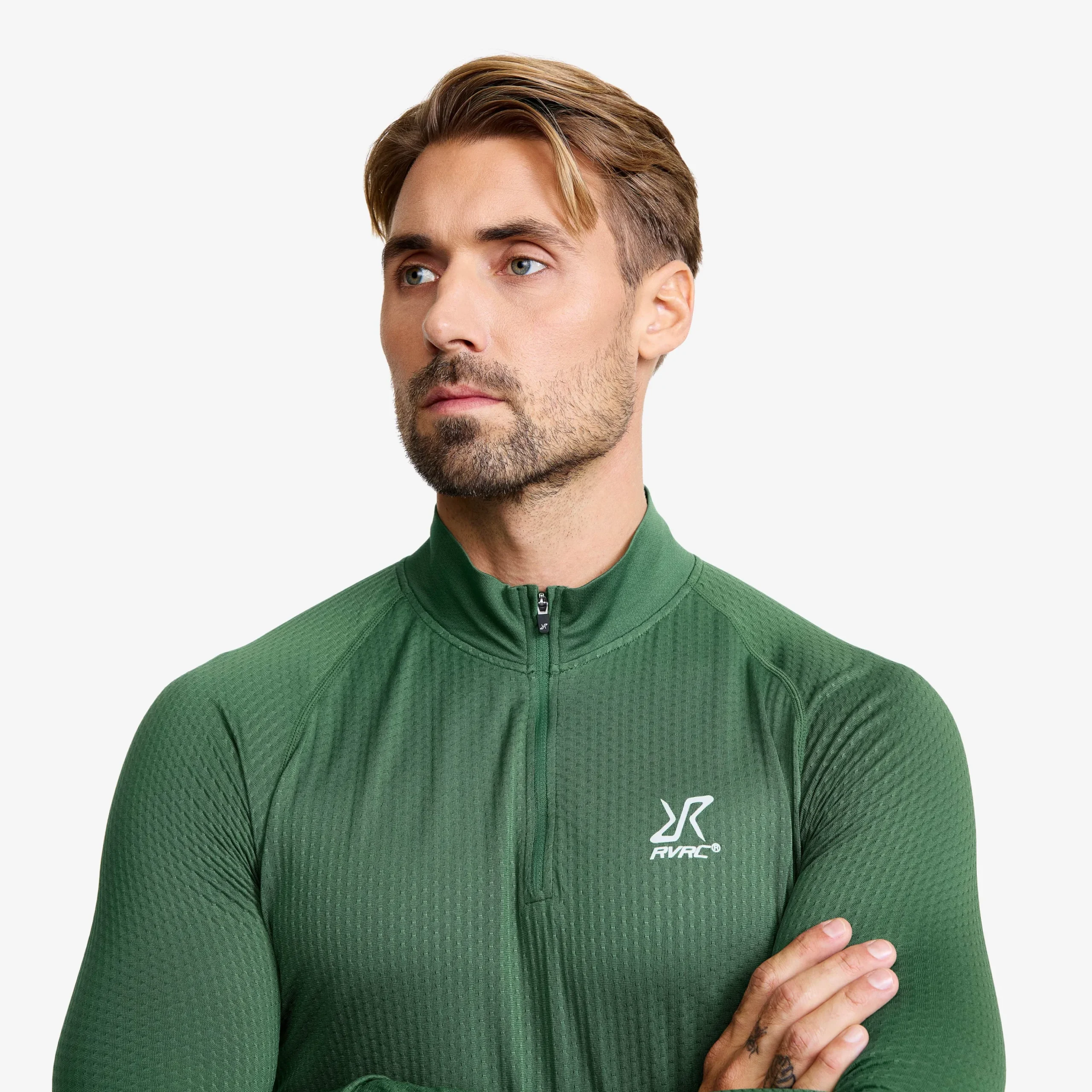 Focus Half-zip Seamless Top Herren Garden Topiary