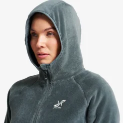 Fog Fluffy Hooded Fleece Damen Balsam Green
