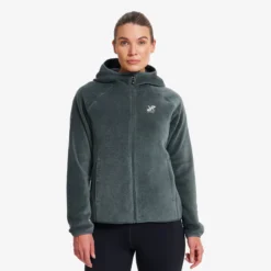 Fog Fluffy Hooded Fleece Damen Balsam Green