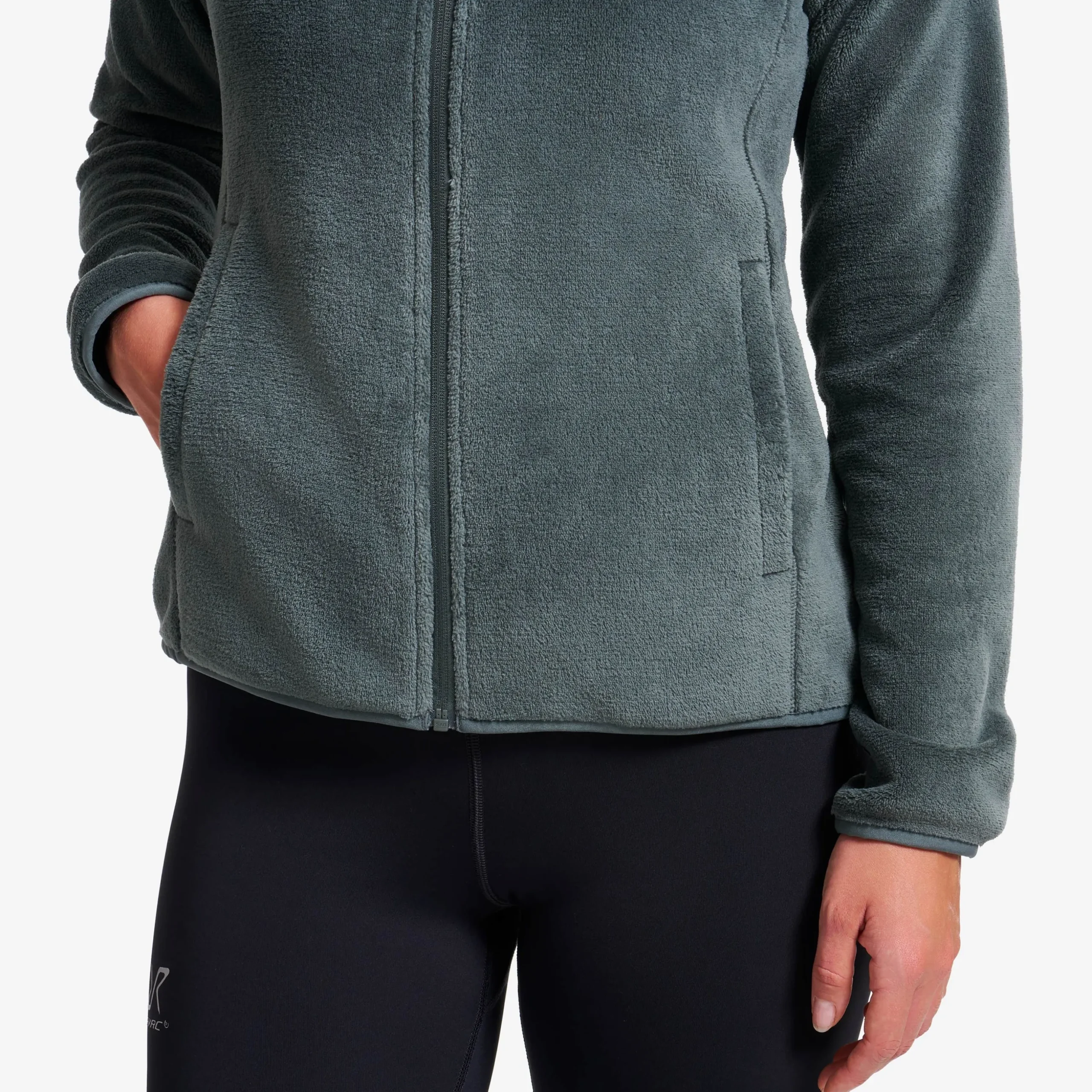 Fog Fluffy Hooded Fleece Damen Balsam Green