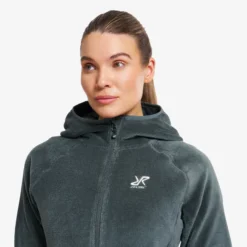 Fog Fluffy Hooded Fleece Damen Balsam Green