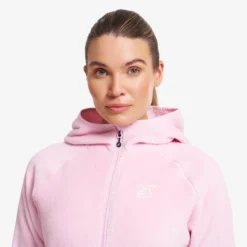 Fog Fluffy Hooded Fleece Damen Pink Mist
