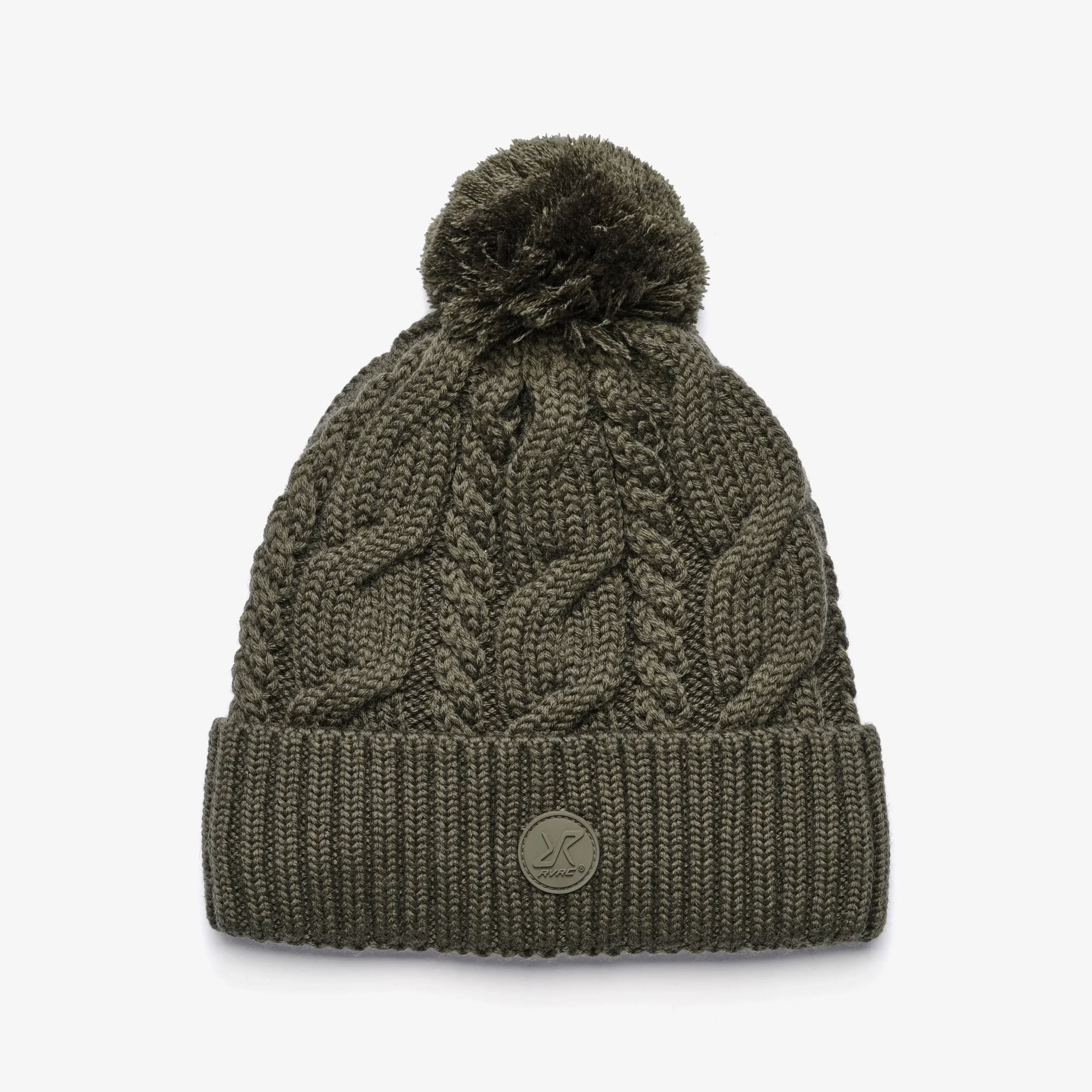 Frost Cable Knit Beanie Kambaba Green