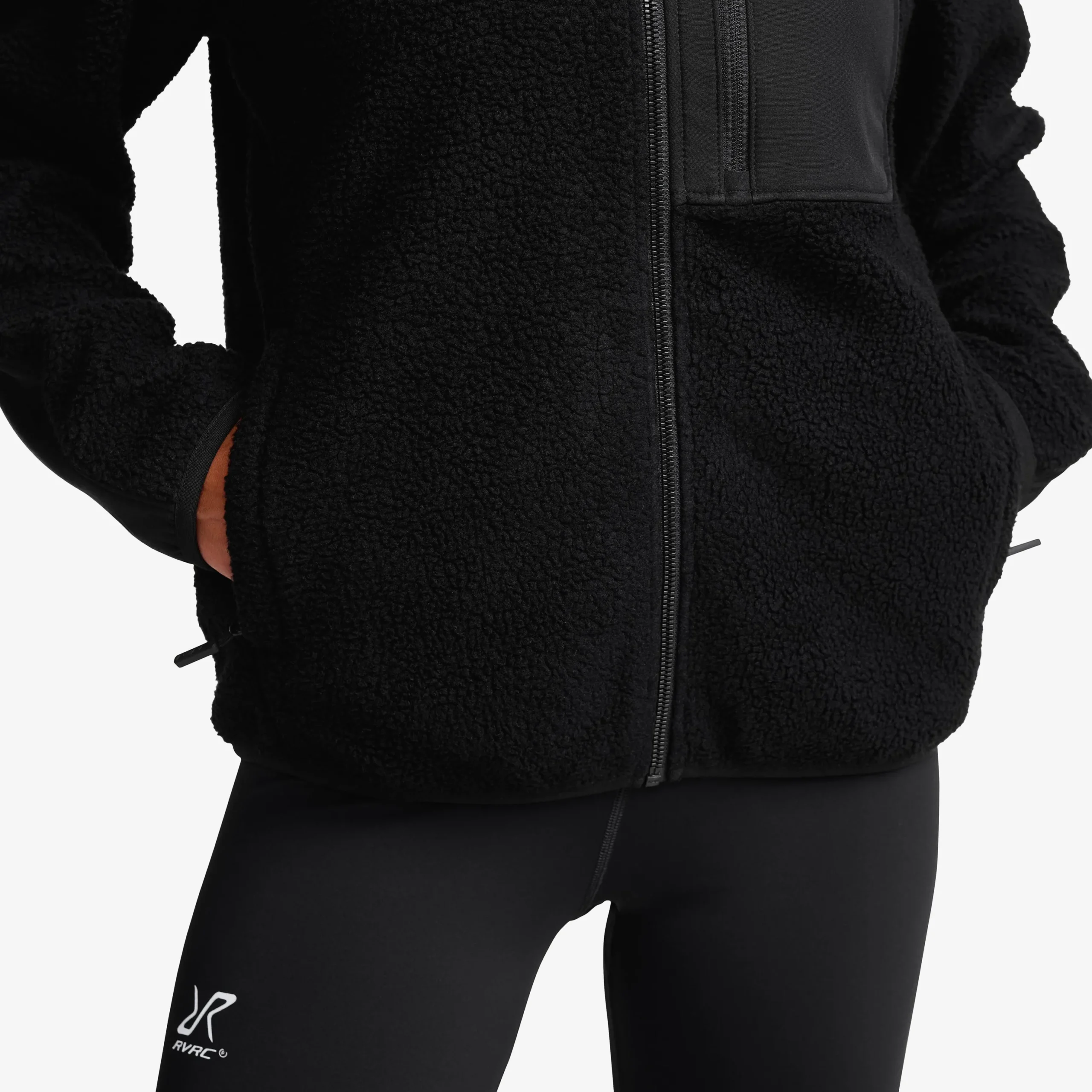 High Pile Fleece Jacket Damen Black