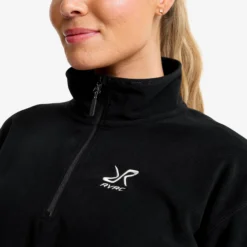 Hiker Cropped Half-zip Fleece Damen Black