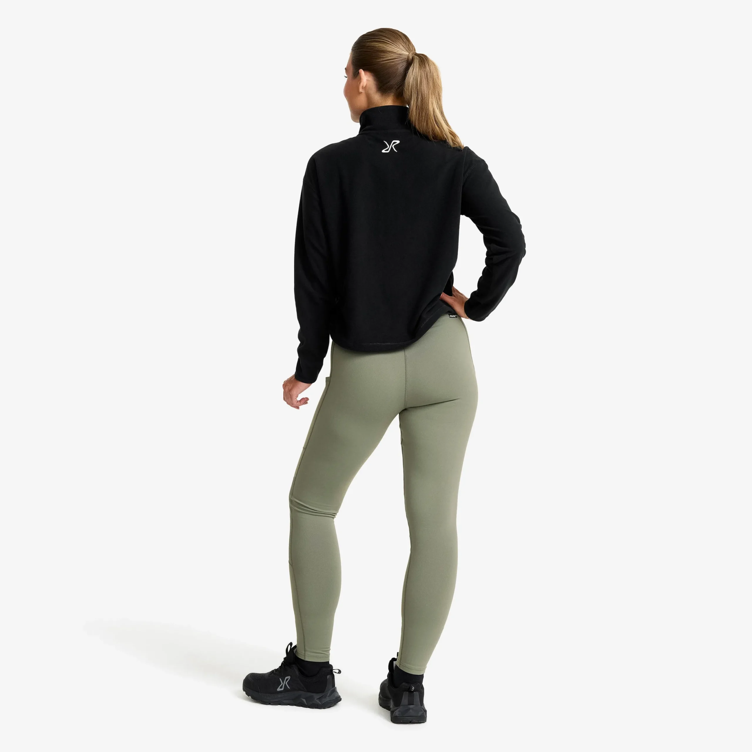 Hiker Cropped Half-zip Fleece Damen Black