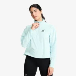 Hiker Cropped Half-zip Fleece Damen Delicate Blue
