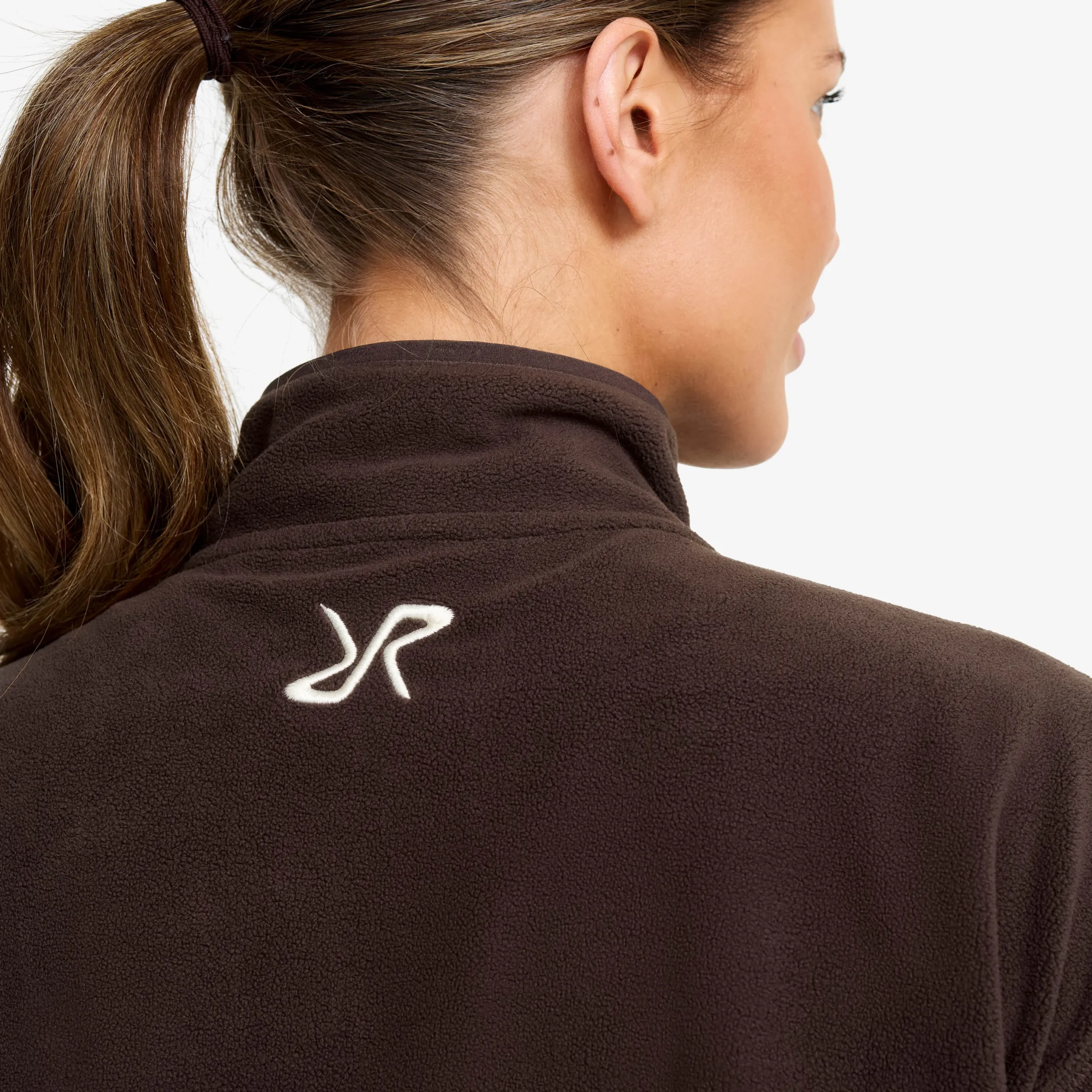 Hiker Cropped Half-zip Fleece Damen Seal Brown
