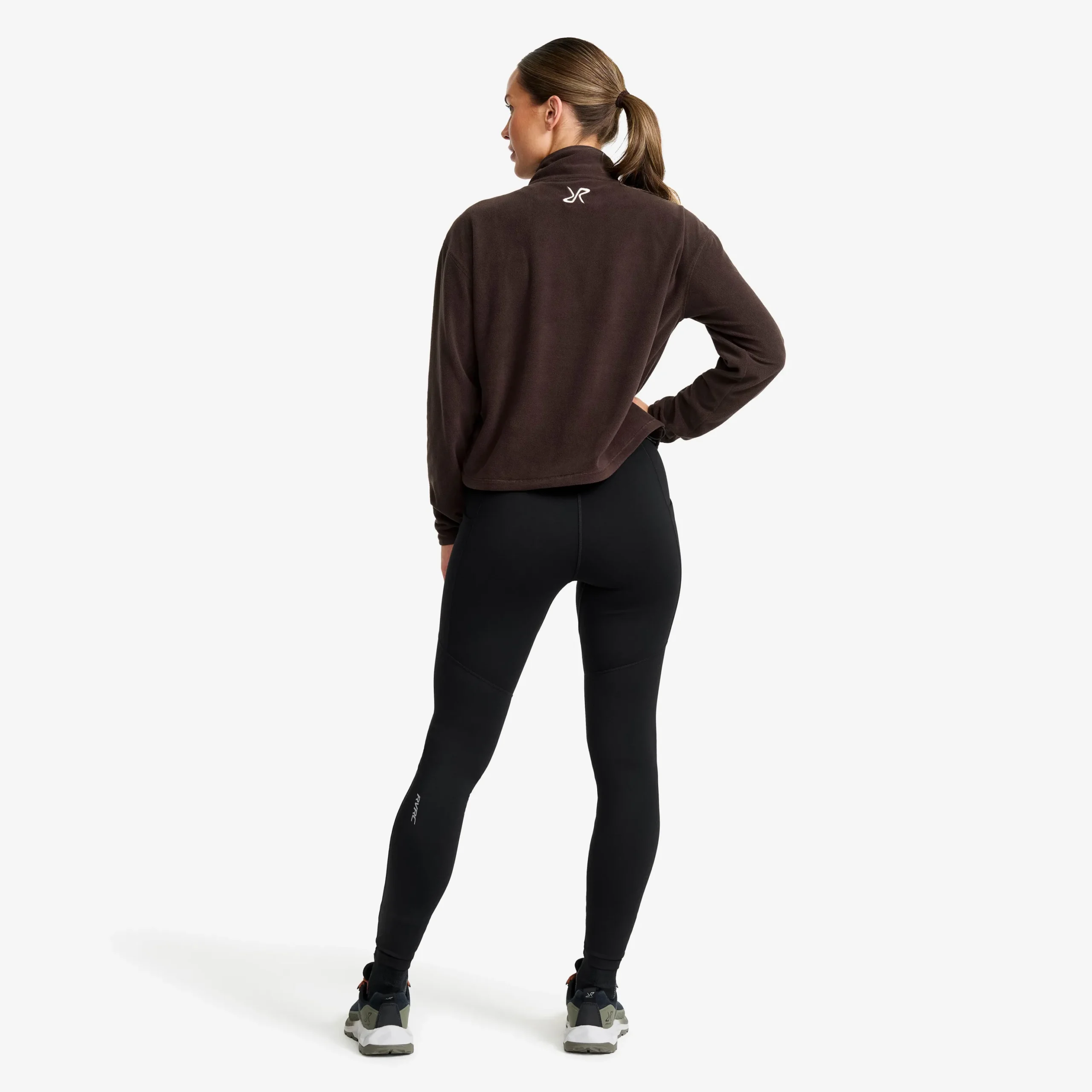 Hiker Cropped Half-zip Fleece Damen Seal Brown