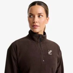 Hiker Cropped Half-zip Fleece Damen Seal Brown