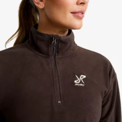 Hiker Cropped Half-zip Fleece Damen Seal Brown