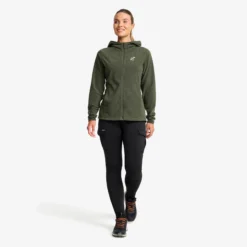 Hiker Fleece Hoodie Damen Kambaba Green