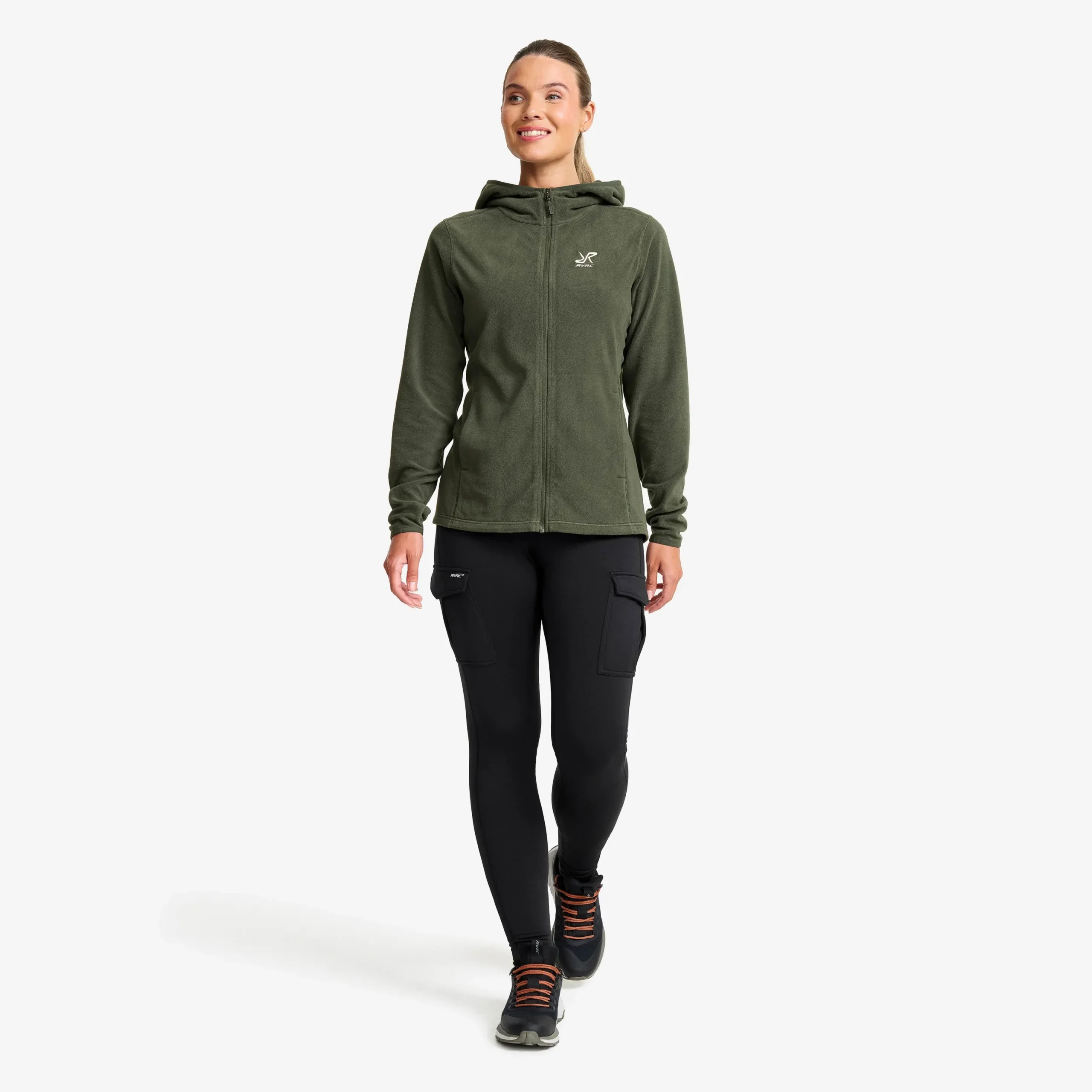 Hiker Fleece Hoodie Damen Kambaba Green