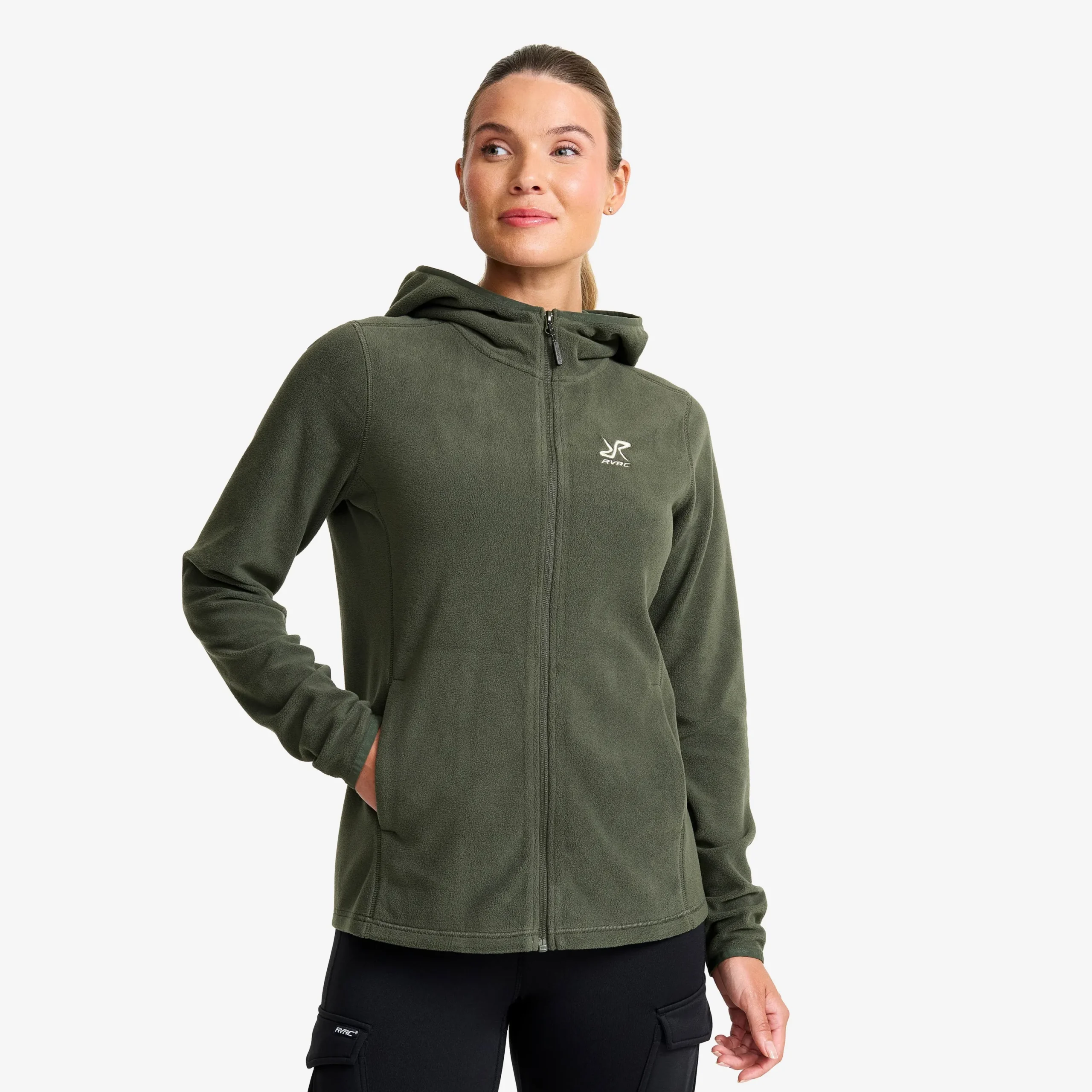 Hiker Fleece Hoodie Damen Kambaba Green
