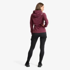 Hiker Fleece Hoodie Damen Mauve Wine