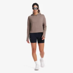 Impulse Active Cropped Hoodie Damen Morel