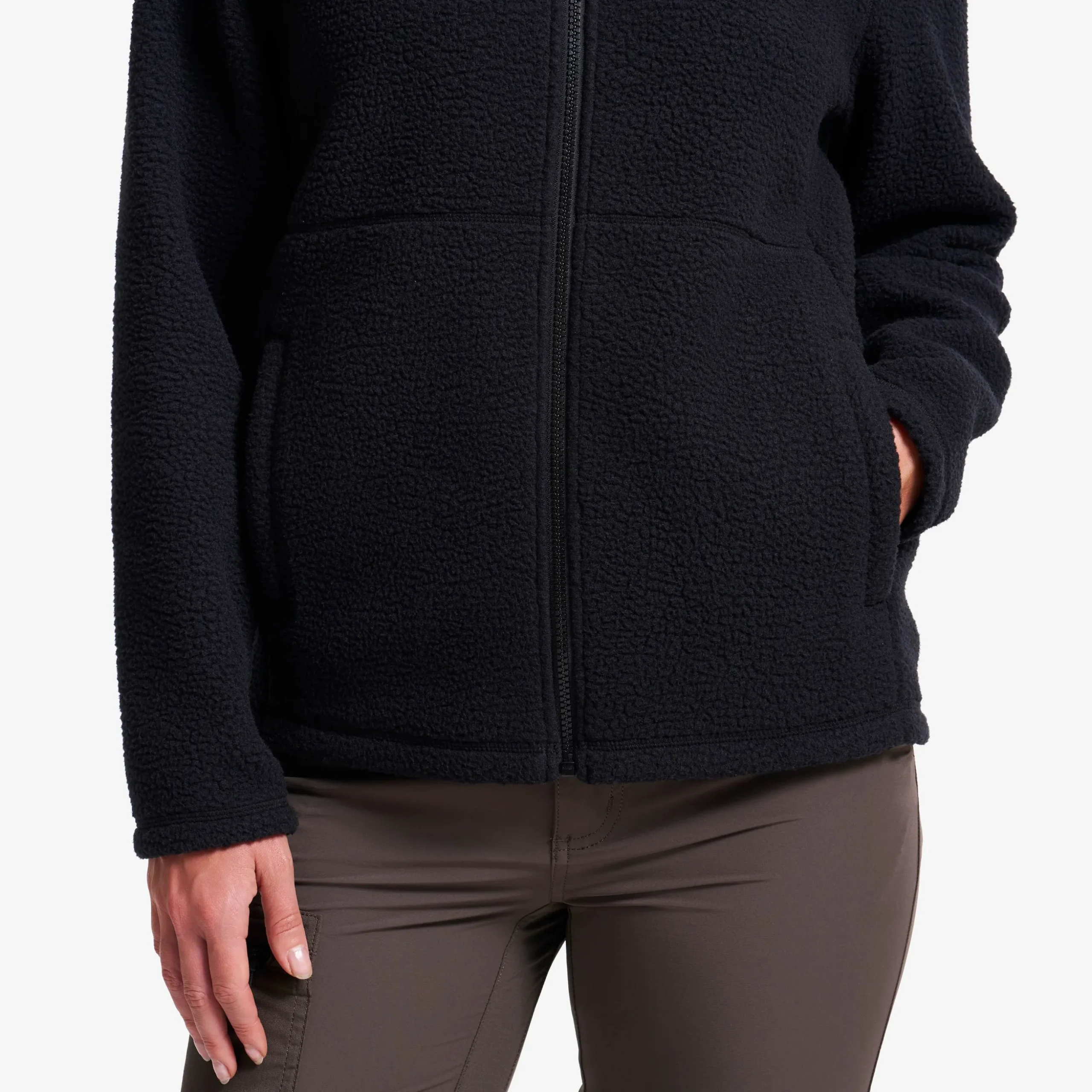Moss Pile Fleece Jacket Damen Black