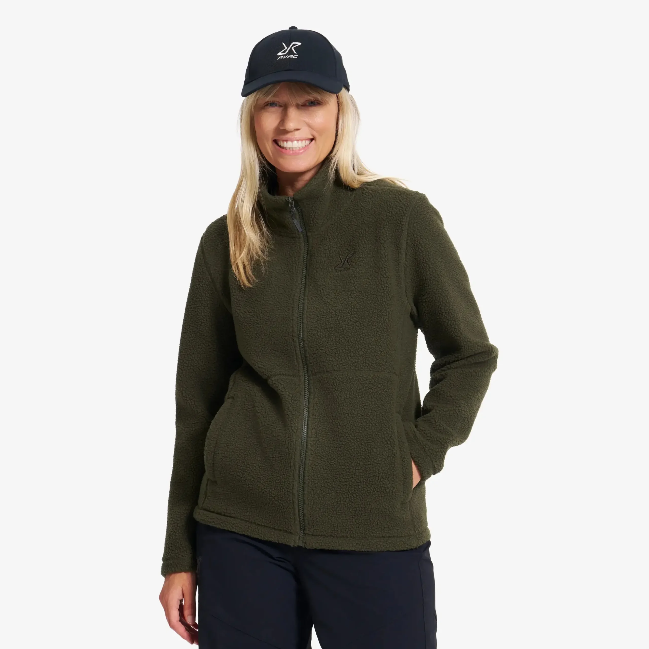 Moss Pile Fleece Jacket Damen Forest Night