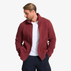 Moss Pile Fleece Jacket Herren Wine Truffle