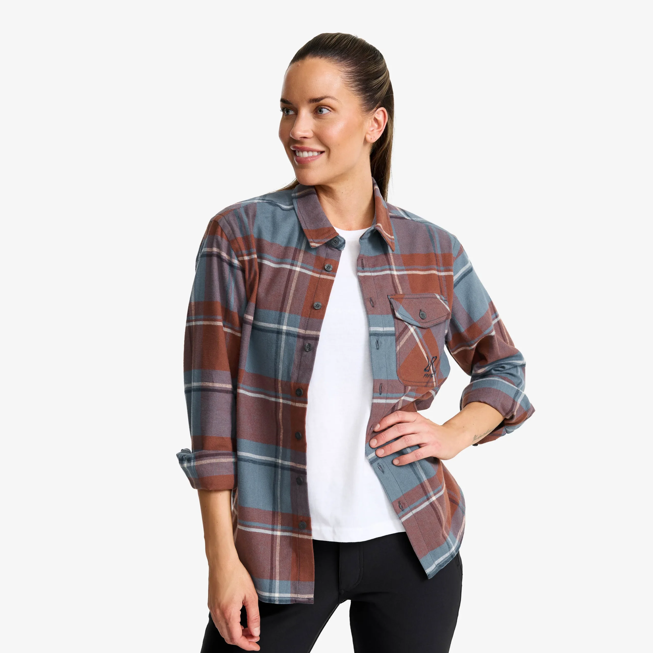 Nevada Flannel Shirt Damen Rusty Walnut/Stormy Weather